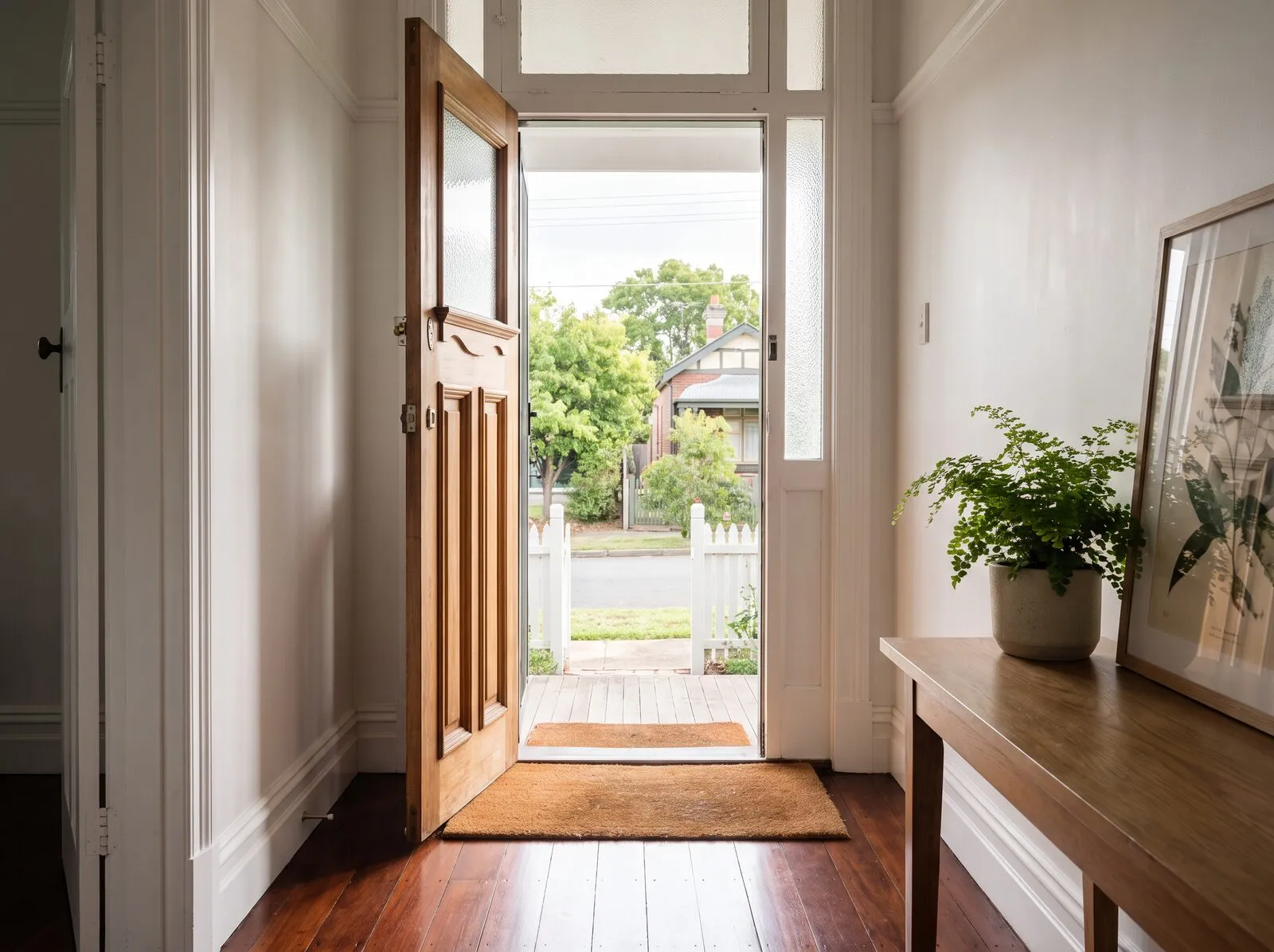 Sunlit hallway of a Federation home