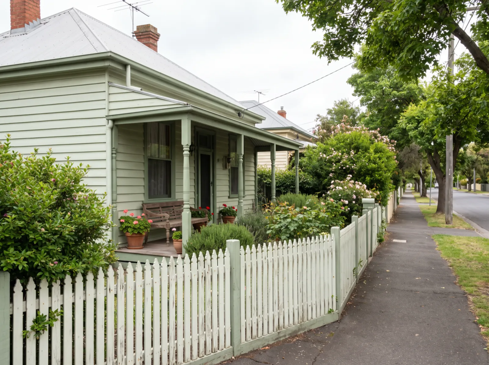 A modest older weatherboard rental cottage on a quiet leafy Newcastle street